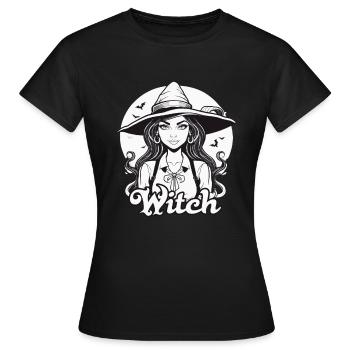 Witch - Frauen T-Shirt - Schwarz - Vorne - AI Model Female 172 dark (172cm)