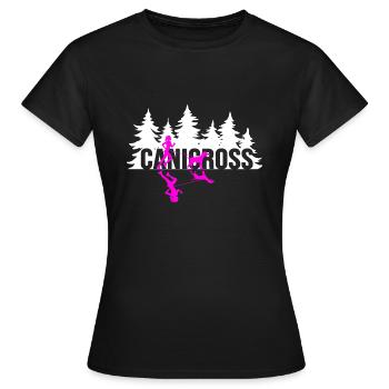 Canicross dogrun running with dog dog sports - Women's T-Shirt - black - Front - AI Model Female 172 dark (172cm)