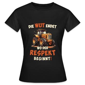 Wut endet wo Respekt beginnt - Frauen T-Shirt - Schwarz - Vorne - AI Model Female 172 dark (172cm)