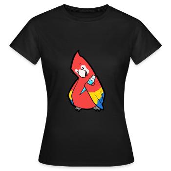 Papagei mit Zuckertüte Schule Schulbeginn Schultag - Frauen T-Shirt - Schwarz - Vorne - AI Model Female 172 dark (172cm)