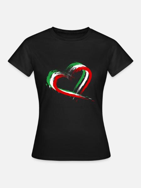 Iran Flagge Herz Farben - T-shirt dam - svart
