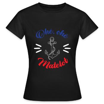 Ohé Ohé Matelot - T-shirt Femme - noir - Devant - AI Model Female 172 dark (172cm)