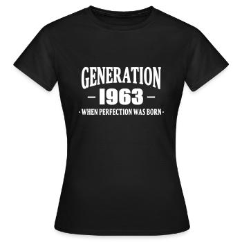 Generation 1963 - Women's T-Shirt - black - Front - AI Model Female 172 dark (172cm)