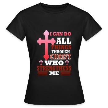 Christ - Frauen T-Shirt - Schwarz - Vorne - AI Model Female 172 dark (172cm)