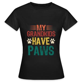 Mes petits-enfants ont des pattes - T-shirt Femme - noir - Devant - AI Model Female 172 dark (172cm)