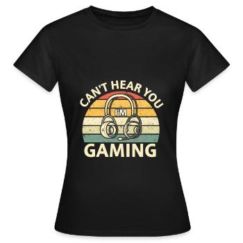 Je ne t'entends pas, je joue - T-shirt Femme - noir - Devant - AI Model Female 172 dark (172cm)