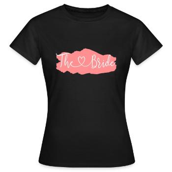 Personalisable bride heart splash 1 - T-shirt Femme - noir - Devant - AI Model Female 172 dark (172cm)