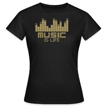 equalizer music is life - T-shirt Femme - noir - Devant - AI Model Female 172 dark (172cm)