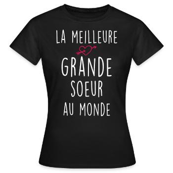 Ma Soeur A Moi Je L'Aime - T-shirt Femme - noir - Devant - AI Model Female 172 dark (172cm)