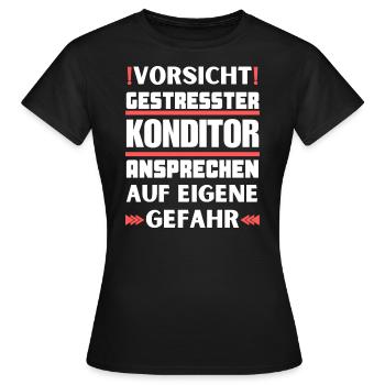 Ne parlez pas à un pâtissier stressé ! - T-shirt Femme - noir - Devant - AI Model Female 172 dark (172cm)