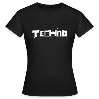 Techno - T-shirt Femme - noir - Devant - AI Model Female 172 dark (172cm)