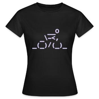 Cyclistes - Ascii Art - T-shirt Femme - noir - Devant - AI Model Female 172 dark (172cm)