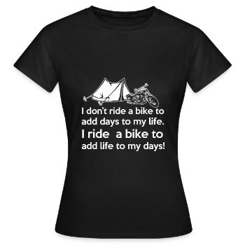 I ride a bike - Women's T-Shirt - black - Front - AI Model Female 172 dark (172cm)