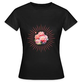 Yoga mit Strahlen Energie - Frauen T-Shirt - Schwarz - Vorne - AI Model Female 172 dark (172cm)