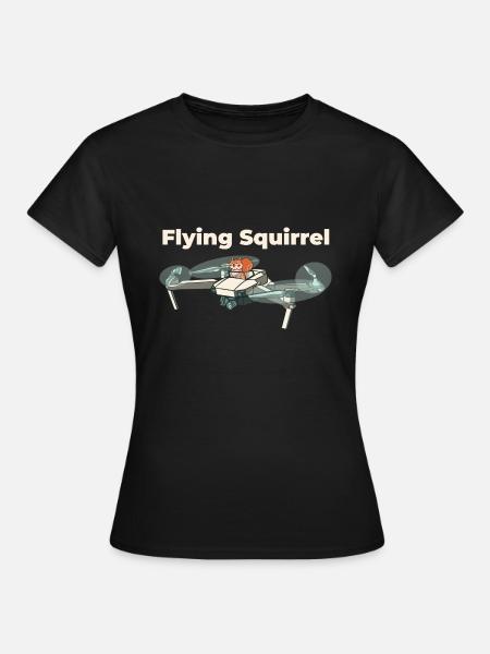 Flughörnchen - Eichhörnchen in Quadrocopter - Frauen T-Shirt - Schwarz