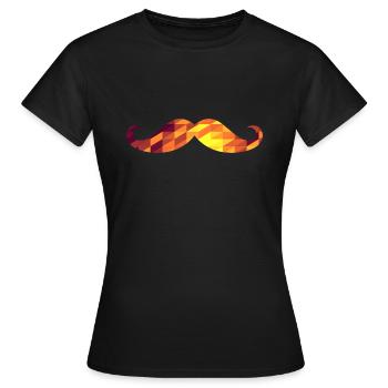 Moustache (Geometric Background) - Frauen T-Shirt - Schwarz - Vorne - AI Model Female 172 dark (172cm)