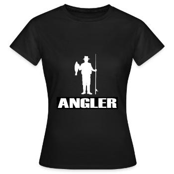 Angeln - Frauen T-Shirt - Schwarz - Vorne - AI Model Female 172 dark (172cm)