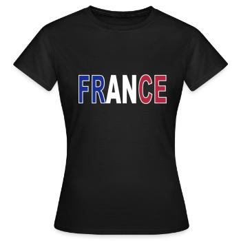 France bleu blanc rouge 2 - T-shirt Femme - noir - Devant - AI Model Female 172 dark (172cm)