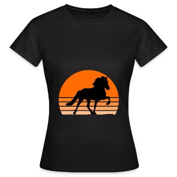Cheval islandais - T-shirt Femme - noir - Devant - AI Model Female 172 dark (172cm)