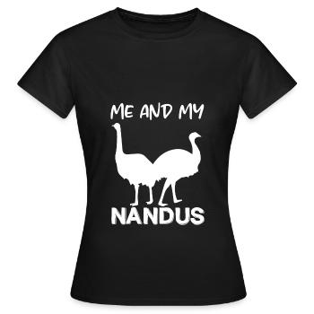 Ich und meine Nandus Nandu eier Laufvogel - Frauen T-Shirt - Schwarz - Vorne - AI Model Female 172 dark (172cm)
