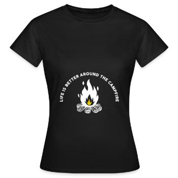 Scouts Feu de camp - T-shirt Femme - noir - Devant - AI Model Female 172 dark (172cm)