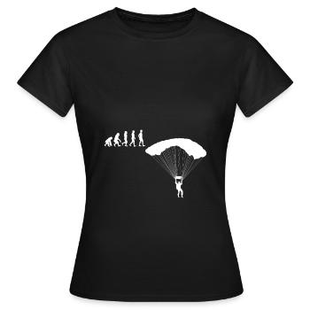 Evolution Fallschirmspringen Skydiver - Frauen T-Shirt - Schwarz - Vorne - AI Model Female 172 dark (172cm)