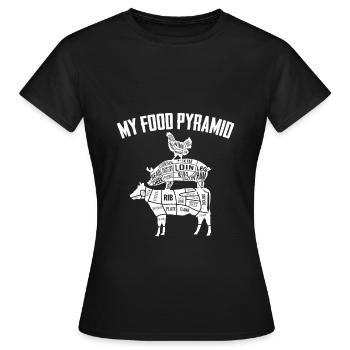 My Food Pyramide chair étiquetée - T-shirt Femme - noir - Devant - AI Model Female 172 dark (172cm)