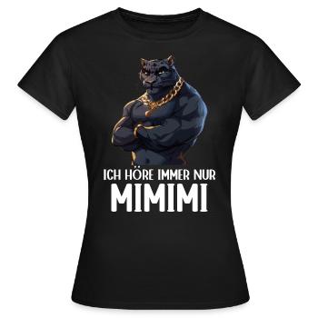 J’écoute toujours Mimimi Jaguar - T-shirt Femme - noir - Devant - AI Model Female 172 dark (172cm)