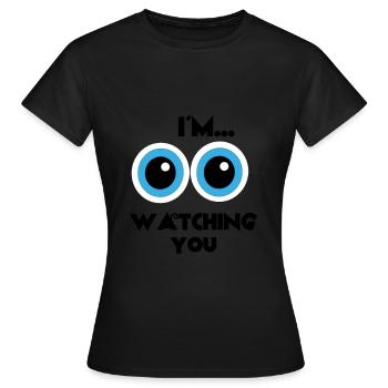Surveillance - T-shirt Femme - noir - Devant - AI Model Female 172 dark (172cm)
