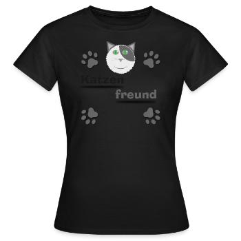 Katzenfreund - Frauen T-Shirt - Schwarz - Vorne - AI Model Female 172 dark (172cm)