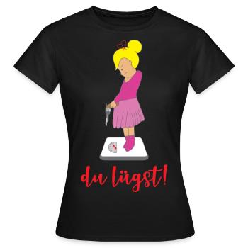 Du lügst Waage lustiges Motiv Mädchen Geschenkidee - Frauen T-Shirt - Schwarz - Vorne - AI Model Female 172 dark (172cm)