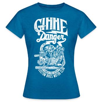 Gimme Danger - Women's T-Shirt - antique blue sapphire heather - Front - AI Model Female 172 dark (172cm)