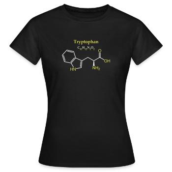 Tryptophane Molécule - T-shirt Femme - noir - Devant - AI Model Female 172 dark (172cm)