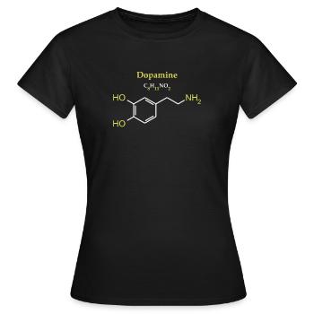 Dopamine Molécule - T-shirt Femme - noir - Devant - AI Model Female 172 dark (172cm)