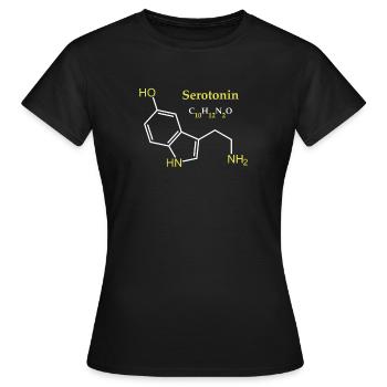 Sérotonine Molécule - T-shirt Femme - noir - Devant - AI Model Female 172 dark (172cm)