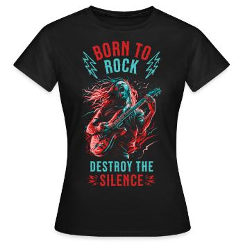 Guitarist Electric Guitar Rock Punk Metal Splash Neon - Women's T-Shirt - black - Front - AI Model Female 172 dark (172cm)