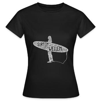 Surfergirl - Frauen T-Shirt - Schwarz - Vorne - AI Model Female 172 dark (172cm)