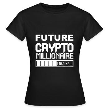 Crypto Millionaire Loading s’il vous plaît attendre Bitcoin - T-shirt Femme - noir - Devant - AI Model Female 172 dark (172cm)
