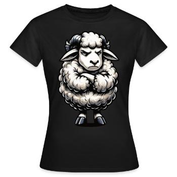Schaf Schafe Schäfer Schafhalter Schafbock - Frauen T-Shirt - Schwarz - Vorne - AI Model Female 172 dark (172cm)