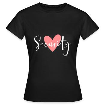 Security rosa Herz Junggesellinnenabschied - Frauen T-Shirt - Schwarz - Vorne - AI Model Female 172 dark (172cm)