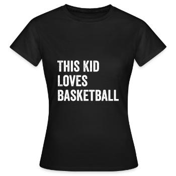 Cet enfant aime le basket-ball - T-shirt Femme - noir - Devant - AI Model Female 172 dark (172cm)