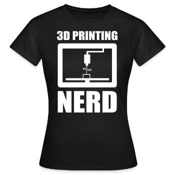 3D Nerd 3D Printing Nerd 3D Printer Sayings - Women's T-Shirt - black - Front - AI Model Female 172 dark (172cm)