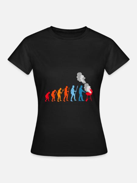 BBQ Evolution Barbecue Fleisch Grillen - Frauen T-Shirt - Schwarz