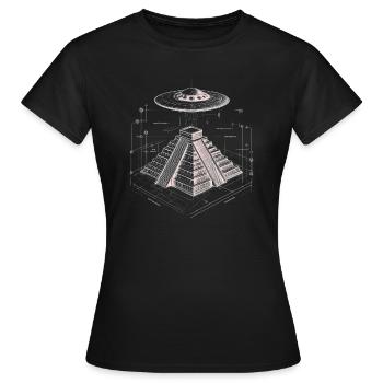 UFO Pyramid - Women's T-Shirt - black - Front - AI Model Female 172 dark (172cm)
