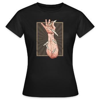 Salt Bae Meme 420 Cannabis Gift Tshirt - Women's T-Shirt - black - Front - AI Model Female 172 dark (172cm)