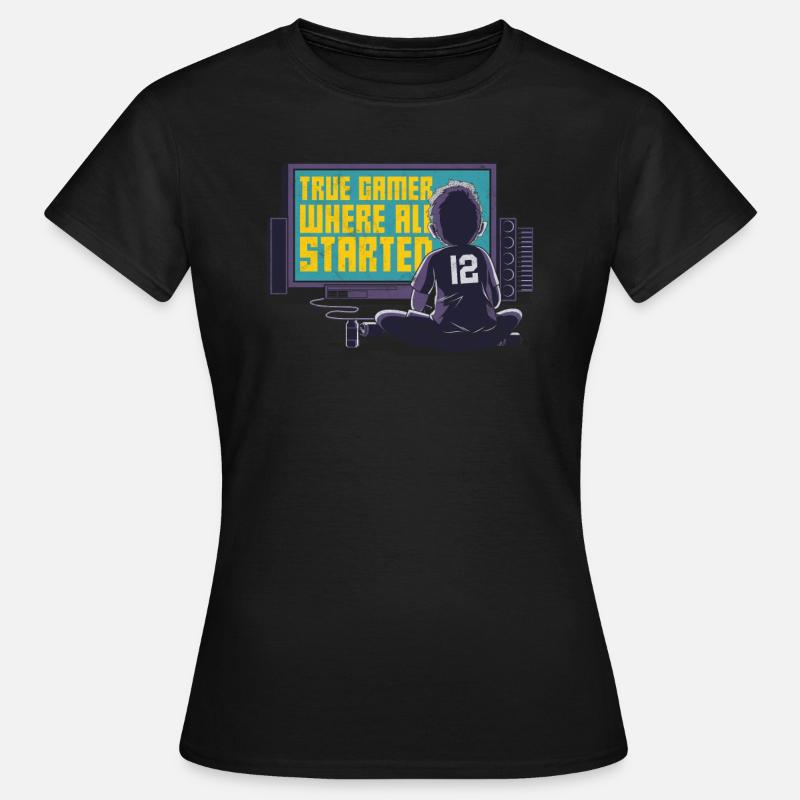 Zocker True Gamer Tshirt Gift - Women's T-Shirt - black