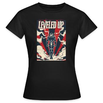 Gaming Gamblers Gamer Level Up - Women's T-Shirt - black - Front - AI Model Female 172 dark (172cm)