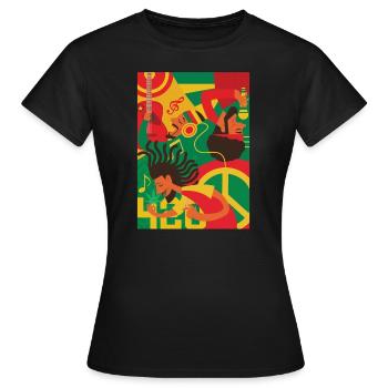 Rasta Reggae Rasta - T-shirt Femme - noir - Devant - AI Model Female 172 dark (172cm)