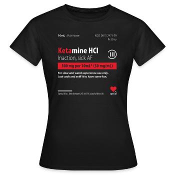 Ketamin Tshirt Droge - Frauen T-Shirt - Schwarz - Vorne - AI Model Female 172 dark (172cm)