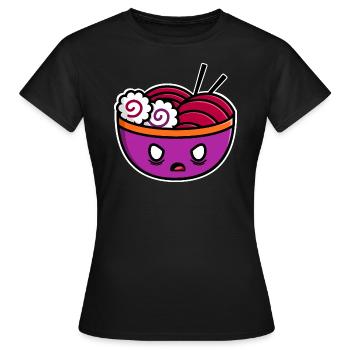 Angry Ramen - Frauen T-Shirt - Schwarz - Vorne - AI Model Female 172 dark (172cm)
